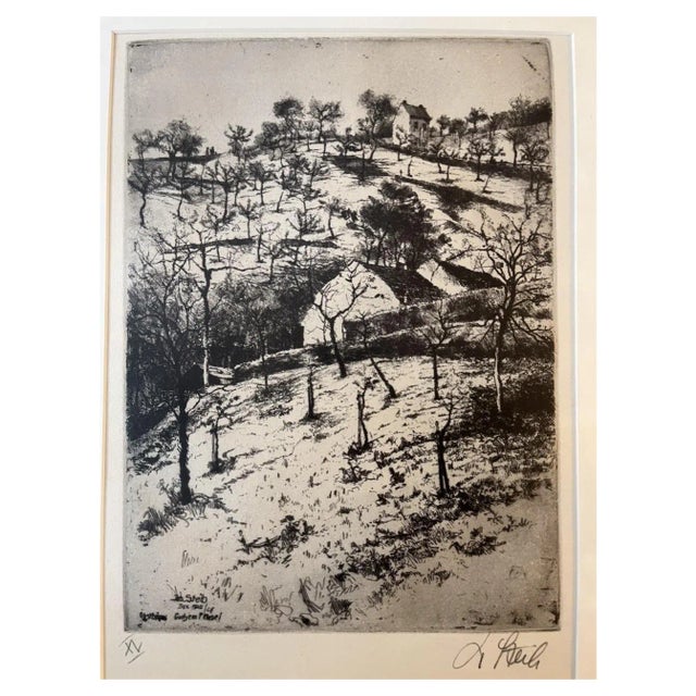 Josef Steib, Obstbäume in Cochem, 1926, Etching For Sale
