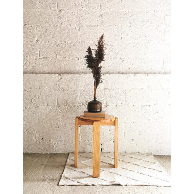 Mid-Century Modern Baumritter Stool in Pinewood, 1960s For Sale - Image 6 of 6