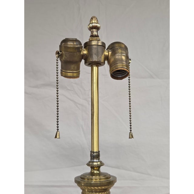 Vintage Crystal and Brass Column Table Lamps - Style of William Kessler Baccarat For Sale In Denver - Image 6 of 17