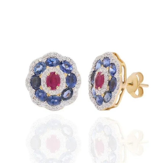 This is part of Chairish’s Fine Jewelry assortment. Earrings create a subtle beauty while showcasing the colors of the...
