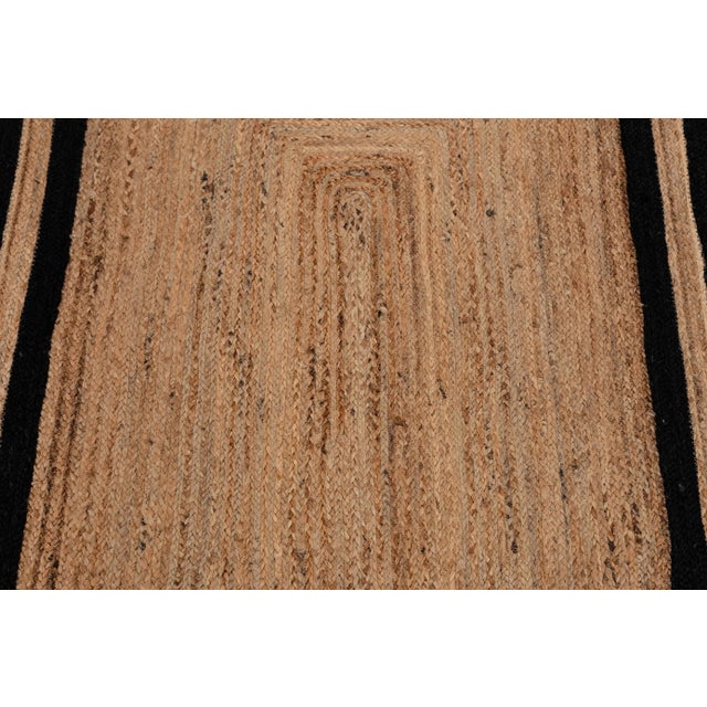 3'x5' Black Border Rectangle Jute Handmade Rug For Sale - Image 6 of 8