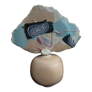 Vintage Late 1980's Julie Thompson Post Modern Handmade Pottery Perfume Bottle For Sale