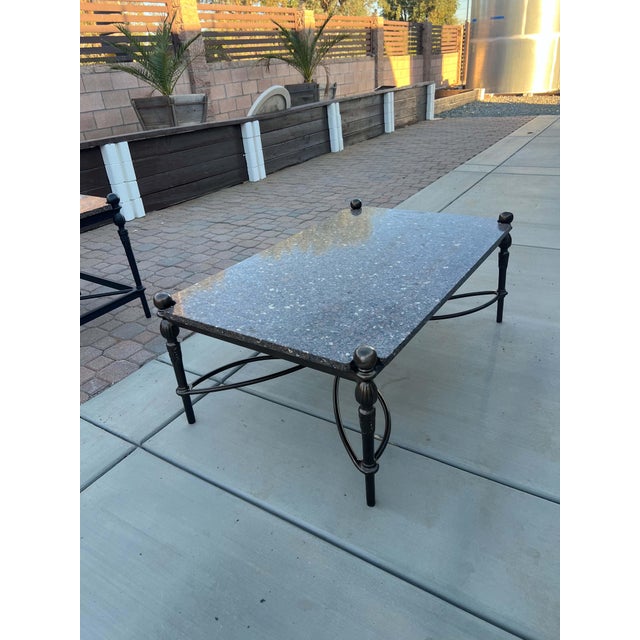 Michael Taylor Michael Taylor Montecito Outdoor #2080 Cocktail Table W/ Stone Top For Sale - Image 4 of 5