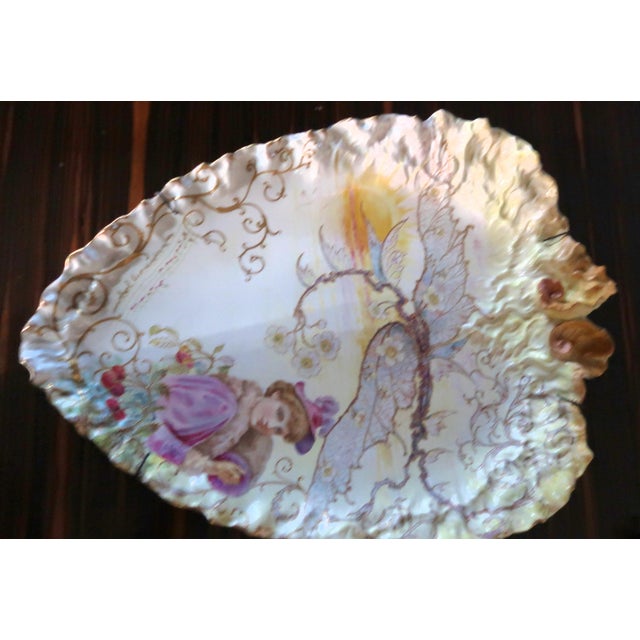 Late 19th Century Extraordinary Large 19th Century Porcelain Heart Shaped Wall Hanging or Centerpiece, Hand-Painted - By G. W. Turner, Tunstall, England For Sale - Image 5 of 11