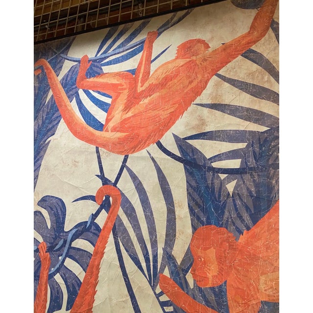 Paper 1 of 11 Decorative “Antiqued” French Wallpaper Panels of Monkeys, 'Limited Edition' For Sale - Image 7 of 10