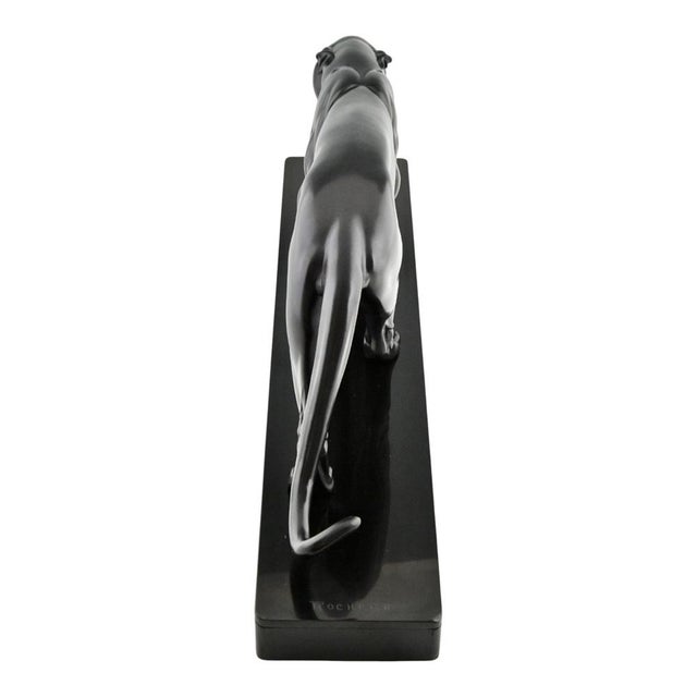 Irenée Rochard, Art Deco Panther Sculpture, Black Patinated Metal, 1930s For Sale - Image 9 of 13