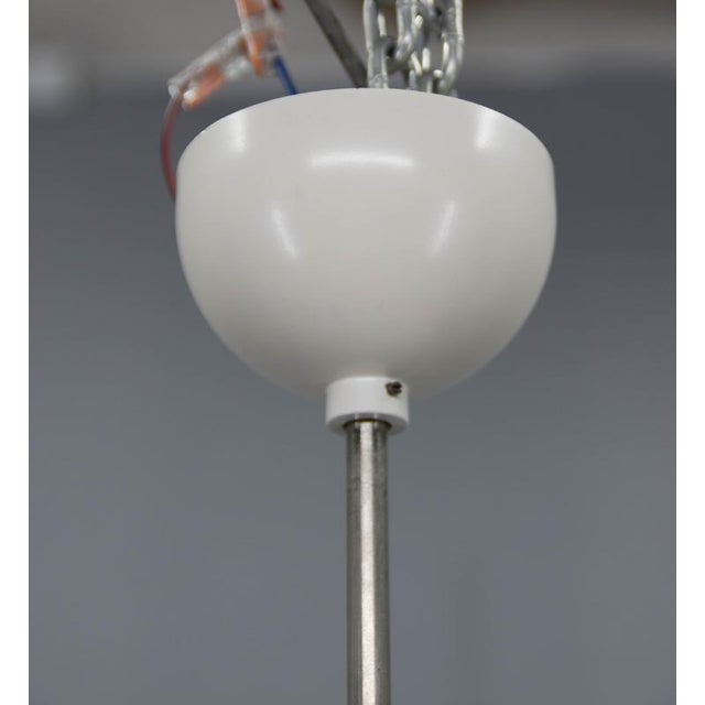 Vintage Opaline Glass Globe Pendant Light, 1940s For Sale - Image 6 of 11
