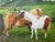 Shetland Groom Original British Equestrian Oil Painting of Two Ponies Framed For Sale - Image 12 of 14
