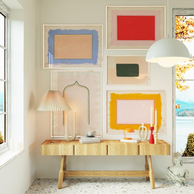 'The Primary Set' - PLEASE SEE DIMENSIONS BELOW Set of 5 fine art prints by Emily Keating Snyder, includes: ’Pink...