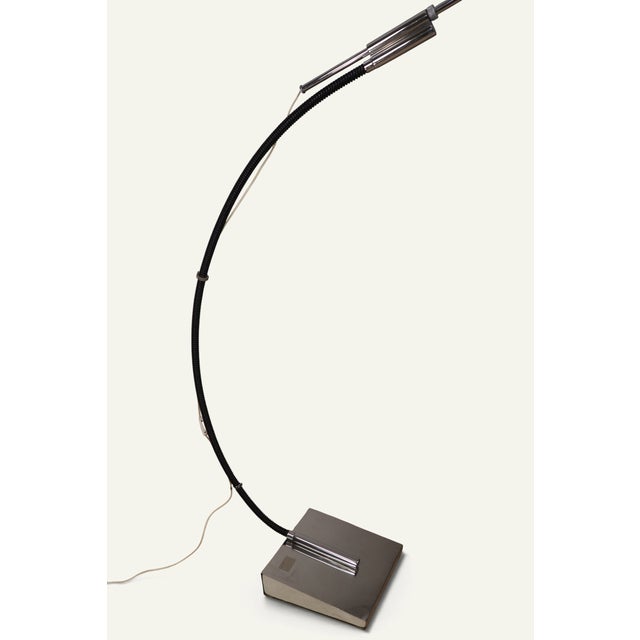 Metal Vintage Arc Floor Lamp with Chromed Metal Arm, 1970 For Sale - Image 7 of 18
