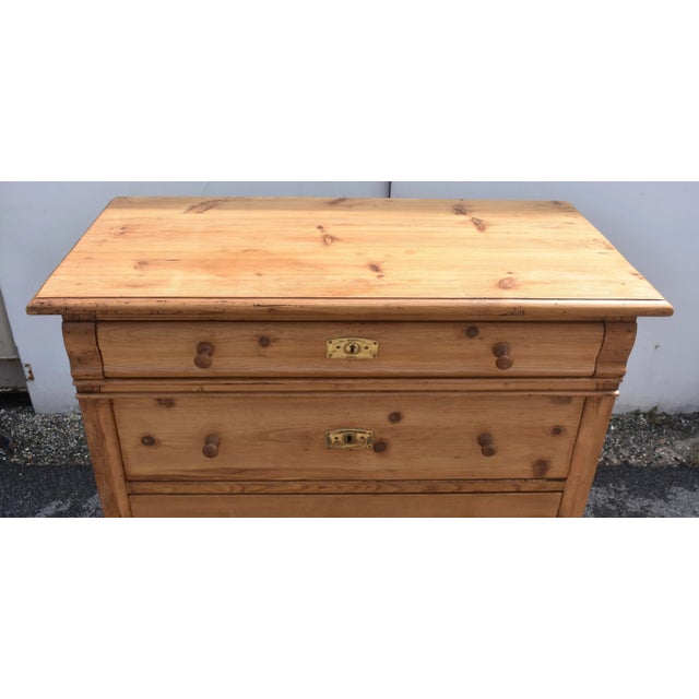 Wood Pine Chest of Four Drawers, Denmark For Sale - Image 7 of 15