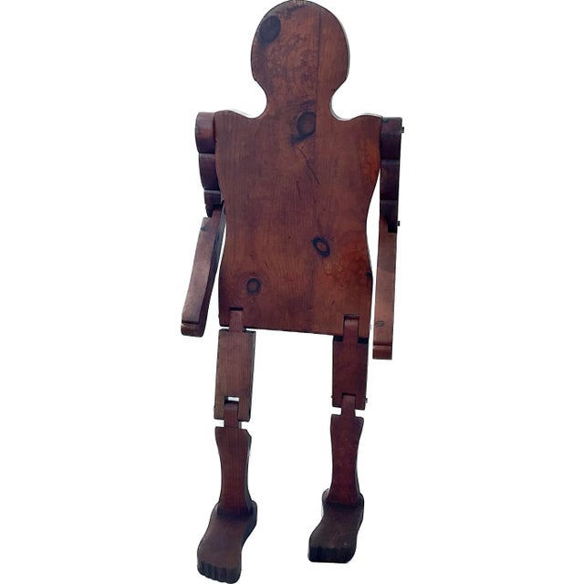 Folk Art Child-Size Articulated Wooden Mannequin For Sale - Image 12 of 12