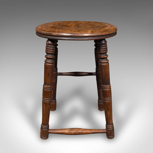 Victorian Small Antique Artists Stool, English Beech, Country Studio, Victorian, c.1890 For Sale - Image 3 of 9