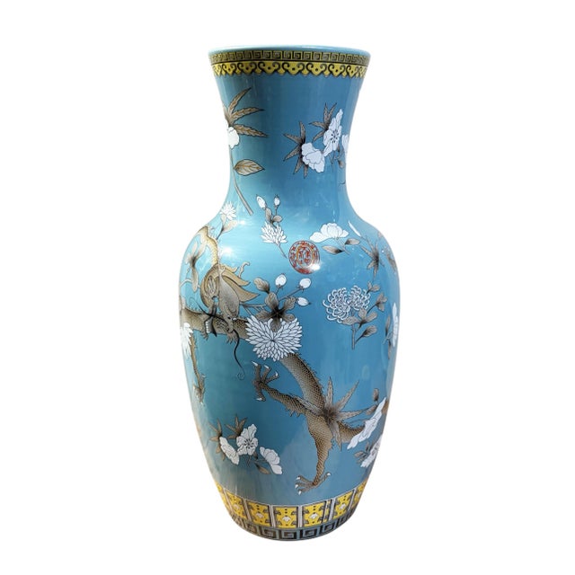 Chinoiserie Famille Rose Style Porcelain Dragon Vase 17" H For Sale In New York - Image 6 of 13