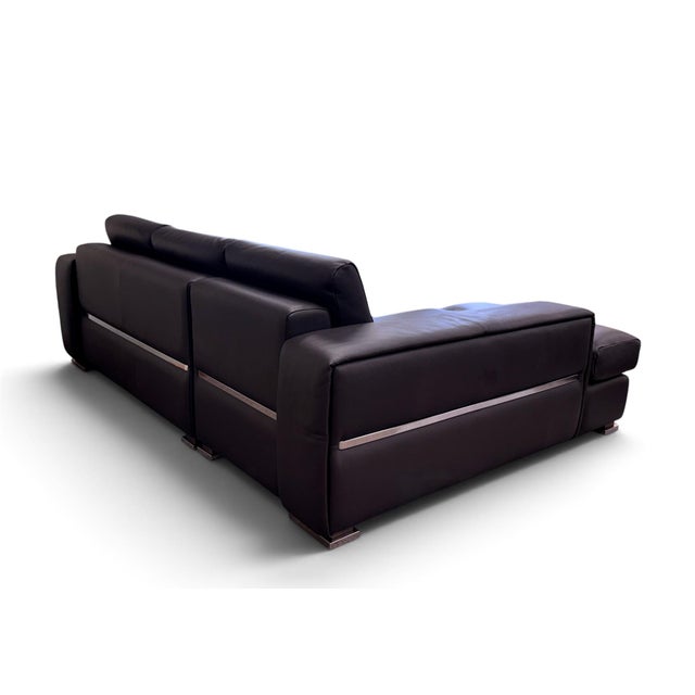 Contemporary Gamma Arredamenti Italian Leather Sectional For Sale - Image 3 of 13