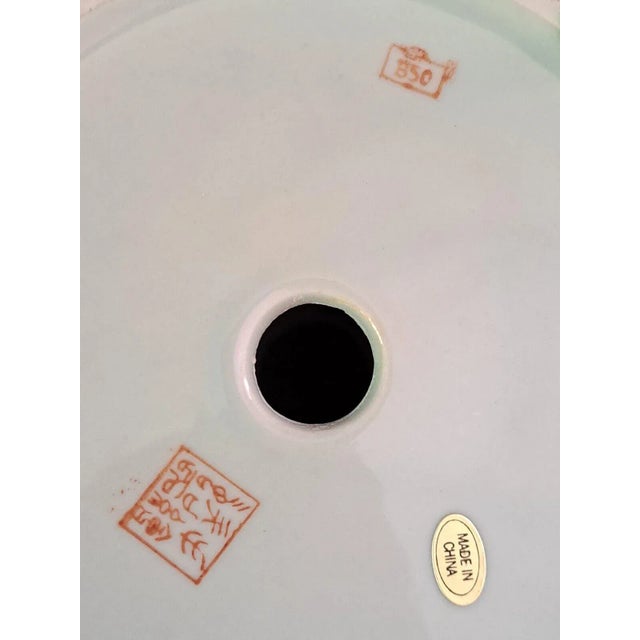 Vintage Chinese Porcelain Reticulated Floral Compote with Hand Grapes Decorations For Sale - Image 10 of 12