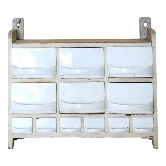 Spice Rack in White Wood | Chairish
