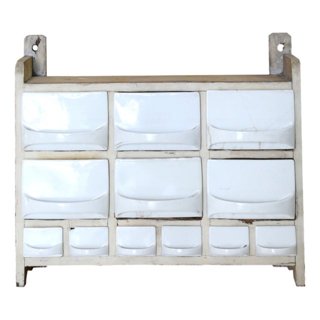 Spice Rack in White Wood For Sale