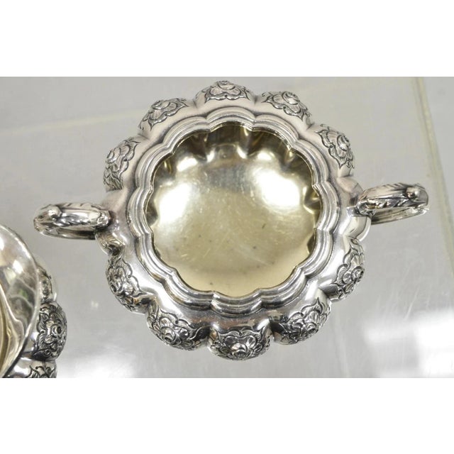 Silver Vintage Victorian 1881 Rogers Canada Silver Plated Sugar Bowl and Creamer Set For Sale - Image 8 of 11