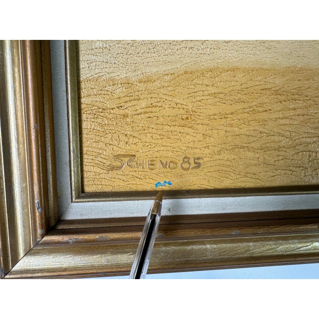 1980"s Scheno Ocean Sunrise Seascape Oil Painting, Framed For Sale - Image 11 of 11