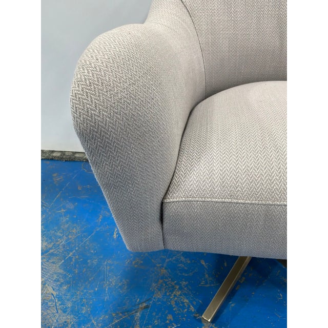 Brass Caracole Modern Swivel Chairs - Pair. For Sale - Image 8 of 9