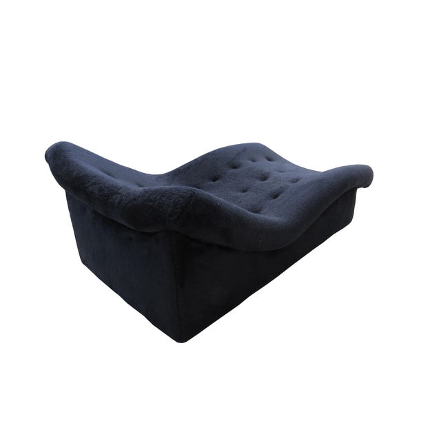 Adrian Pearsall 1970s Vintage Sculptural Platform Base Button Tufted Chaise For Sale - Image 4 of 13
