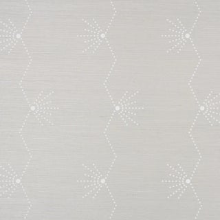 SAMPLE - Schumacher Royère Stripe Sisal Wallpaper In Dove For Sale