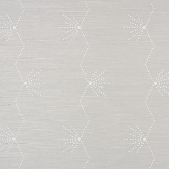 SAMPLE - Schumacher Royère Stripe Sisal Wallpaper In Dove For Sale