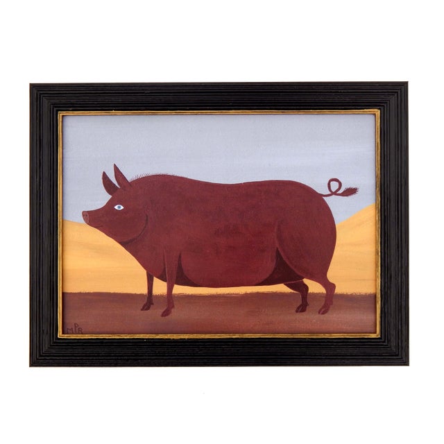 Matt Rix, Naive Style Prize Tamworth Pig, Print, Framed For Sale - Image 13 of 13