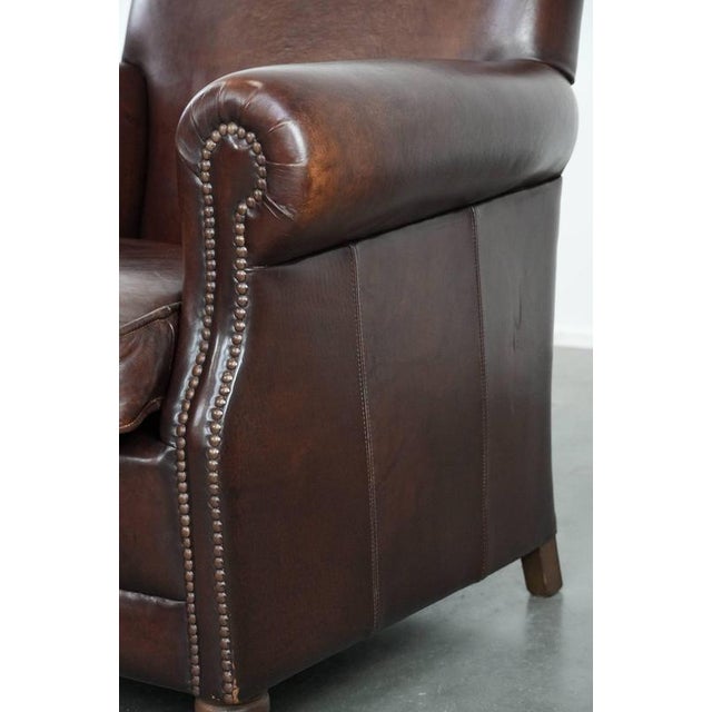 Sheepskin Armchair with Decorative Nails For Sale - Image 11 of 16
