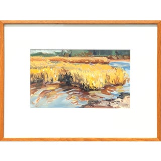Philip Koch "Marsh Grass" Contemporary Colorful Wetlands Landscape Oil Painting, 20th Century For Sale