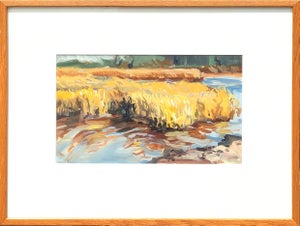 Philip Koch "Marsh Grass" Contemporary Colorful Wetlands Landscape Oil Painting, 20th Century