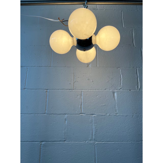 Mid-Century Modern Robert Sonneman Style Chrome Sputnik Atomic Flush Mount For Sale In New York - Image 6 of 7