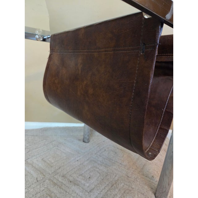 Chrome 1950s Mid Century Modern Magazine Rack End Table For Sale - Image 8 of 10