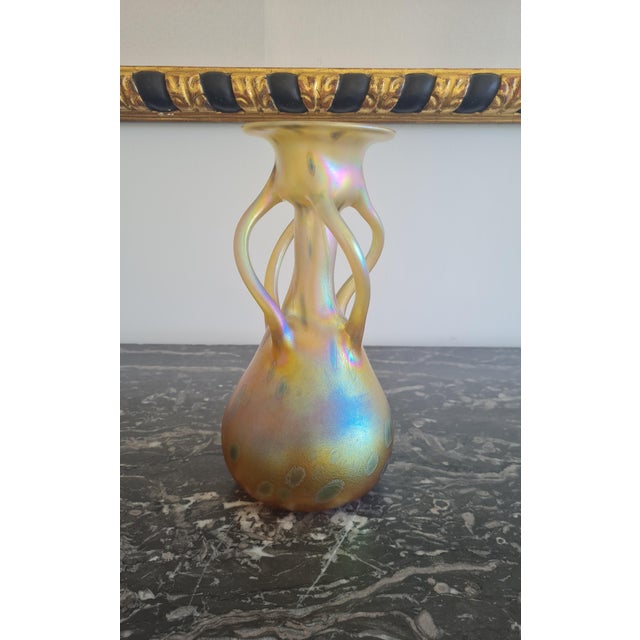 Art Nouveau Candia Papillon Iridescent Vase with Applied Twisted Handles, Bohemia, 1900 For Sale - Image 3 of 4