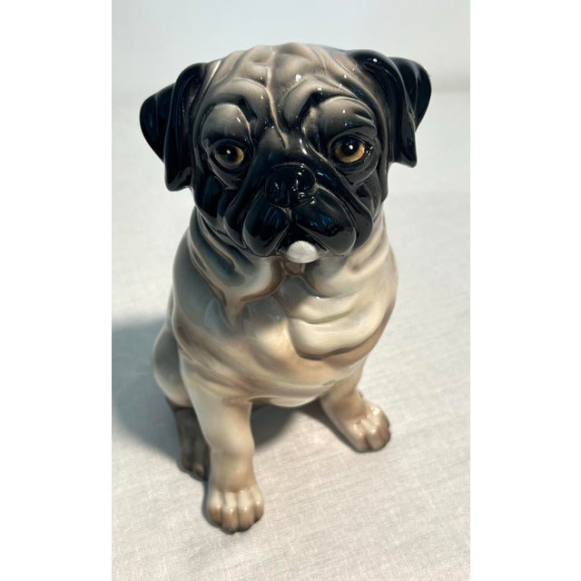 MCM Italian Gumps Hand Painted Porcelain Pug For Sale In Naples, FL - Image 6 of 8