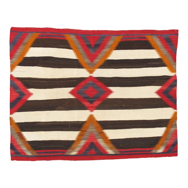 Third Phase Navajo Chiefs Blanket C. 1890 Handmade Native America Textile Square For Sale