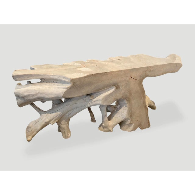 Contemporary Andrianna Shamaris St. Barts Teak Wood Console For Sale - Image 3 of 18