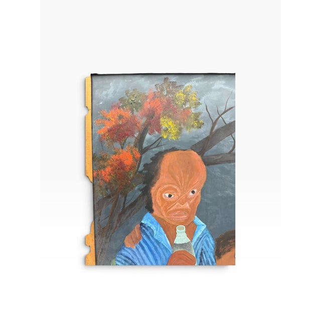 Folk Art Rare Signed Vintage Haitian Vodou Folk Art Painting "Papa Loko" by Lafortune Félix For Sale - Image 3 of 7