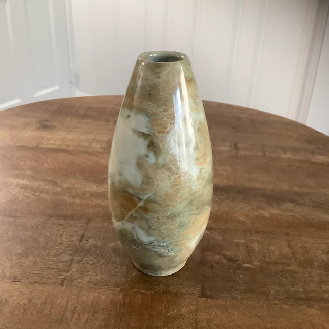 Modern Vintage Striated Marble or Granite Vase For Sale - Image 3 of 5
