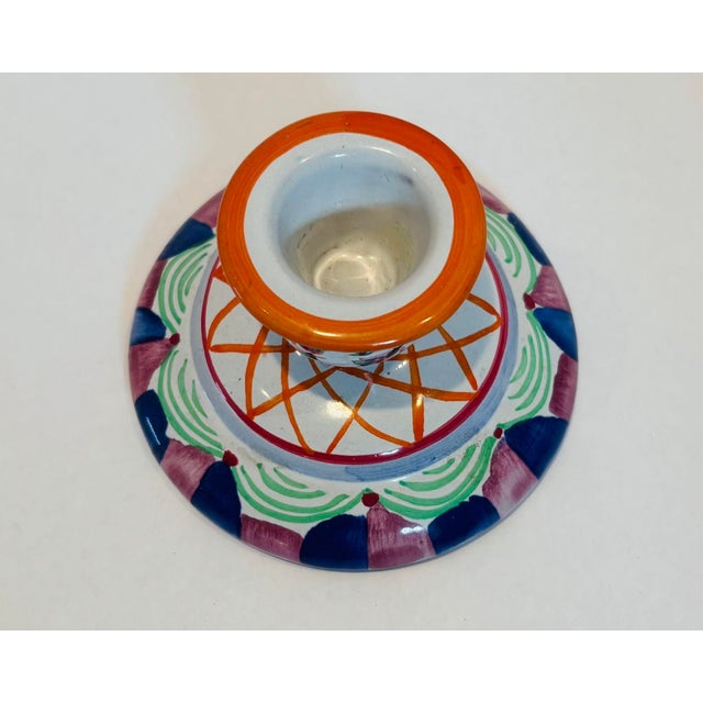 Mackenzie Childs Vintage Mackenzie-Childs Style Cottage Single Light Candlestick For Sale - Image 4 of 7