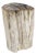 Large Beige Petrified Wood Organic Stomp Shape Stand End Side Table Pedestal For Sale