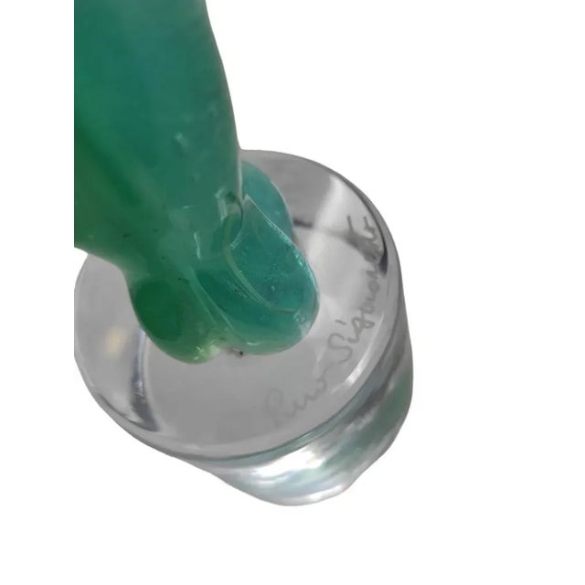 Teal Murano Glass Lovers Sculpture by Pino Signoretto, 1998 For Sale - Image 8 of 9