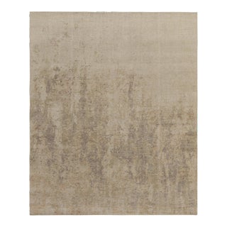 Rug & Kilim’s Abstract Rug in Beige-Brown Distressed Style For Sale