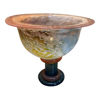 Vintage Kosta Boda Footed Glass Cancan Bowl by Kjell Engman For Sale