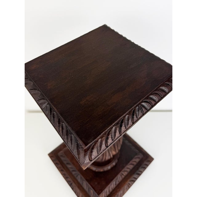 Antique Carved Wood Pedestal, 1890s For Sale - Image 13 of 17