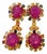 Bochic "Orient" Vintage Ruby & Multi Sapphire Earrings Set In 18K Gold & Silver For Sale