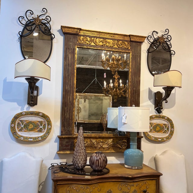 Yellow Italian Hand Painted Oval Shape Ceramic Wall Plate For Sale - Image 8 of 12