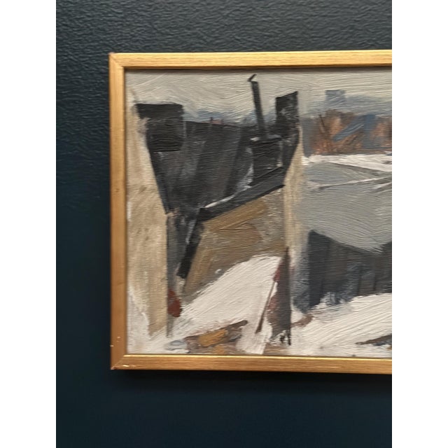 Mid-Century Modern Adrian Van Arkel, Rooftops, 1960s, Oil on Canvas, Framed For Sale - Image 3 of 13