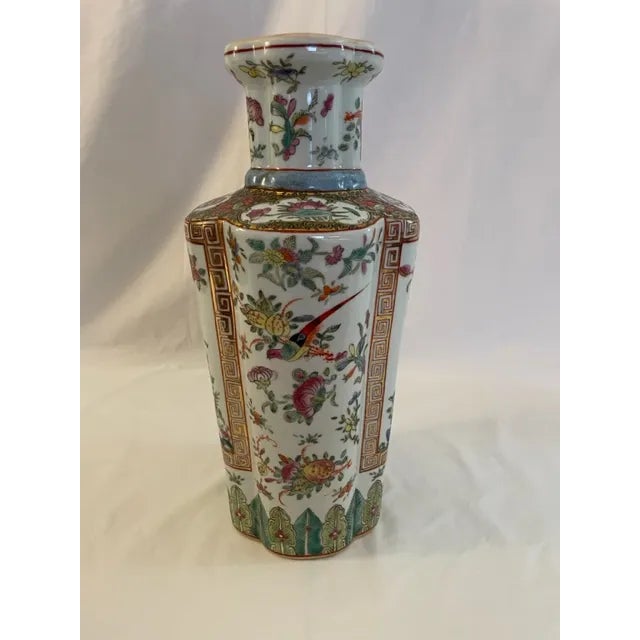 Chinoiserie Vintage Tall Asian Vase For Sale - Image 3 of 7
